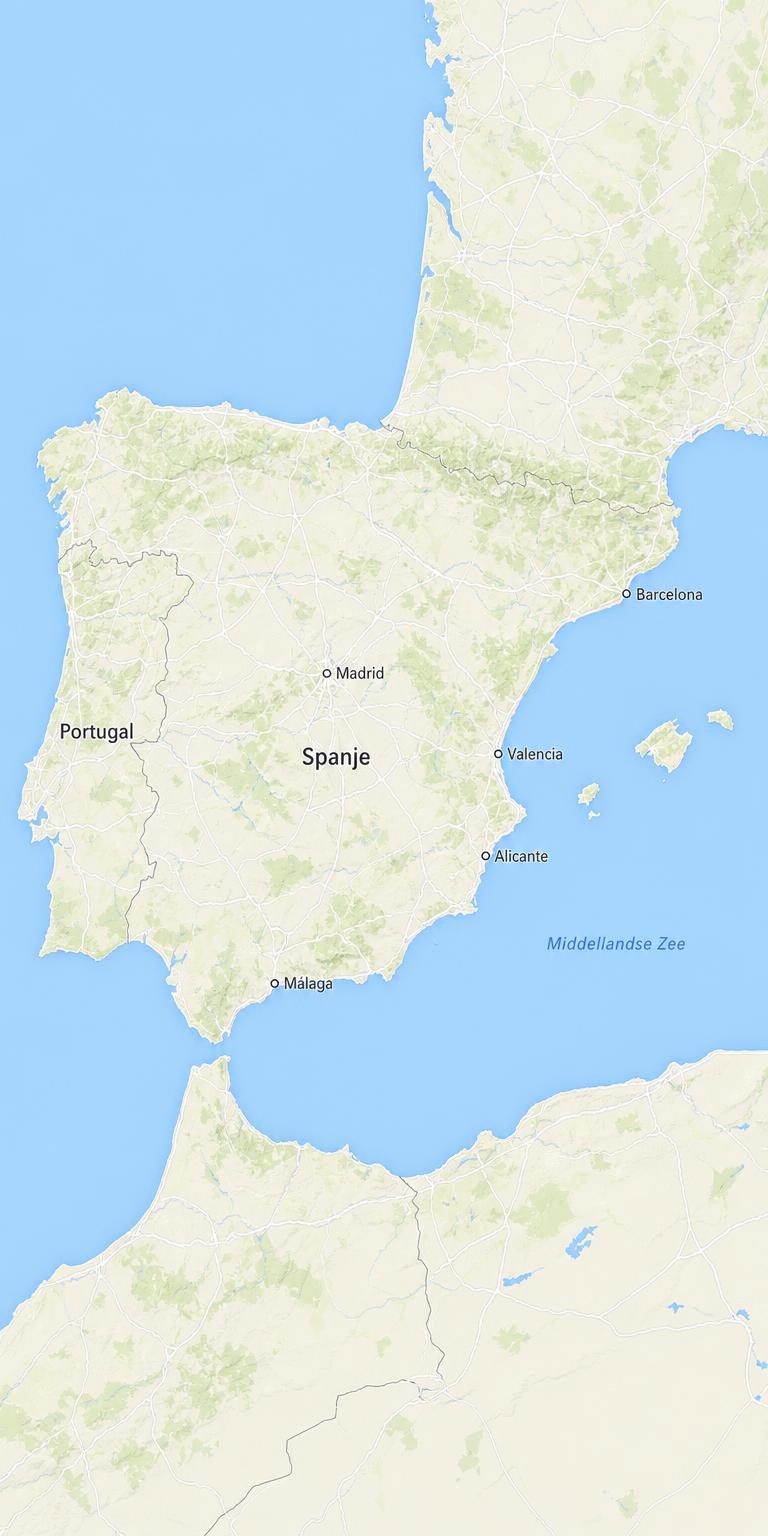 Kaart van Spanje