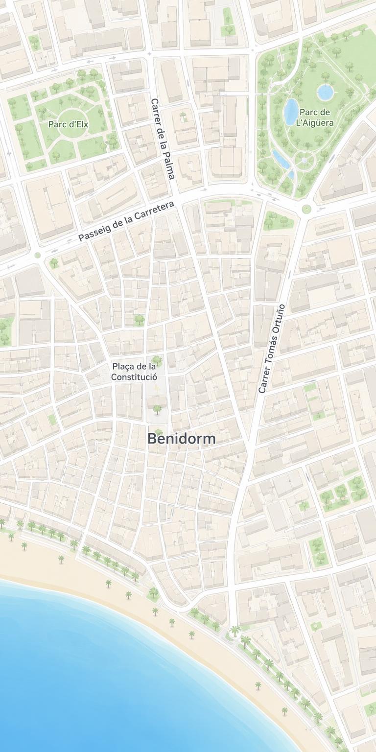 Stratenkaart van Benidorm